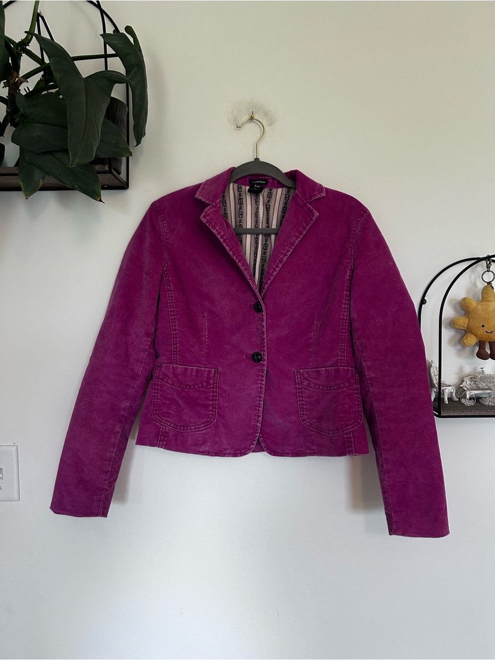 Vintage 2004 Y2K Gap Magenta Corduroy Jacket Size 8